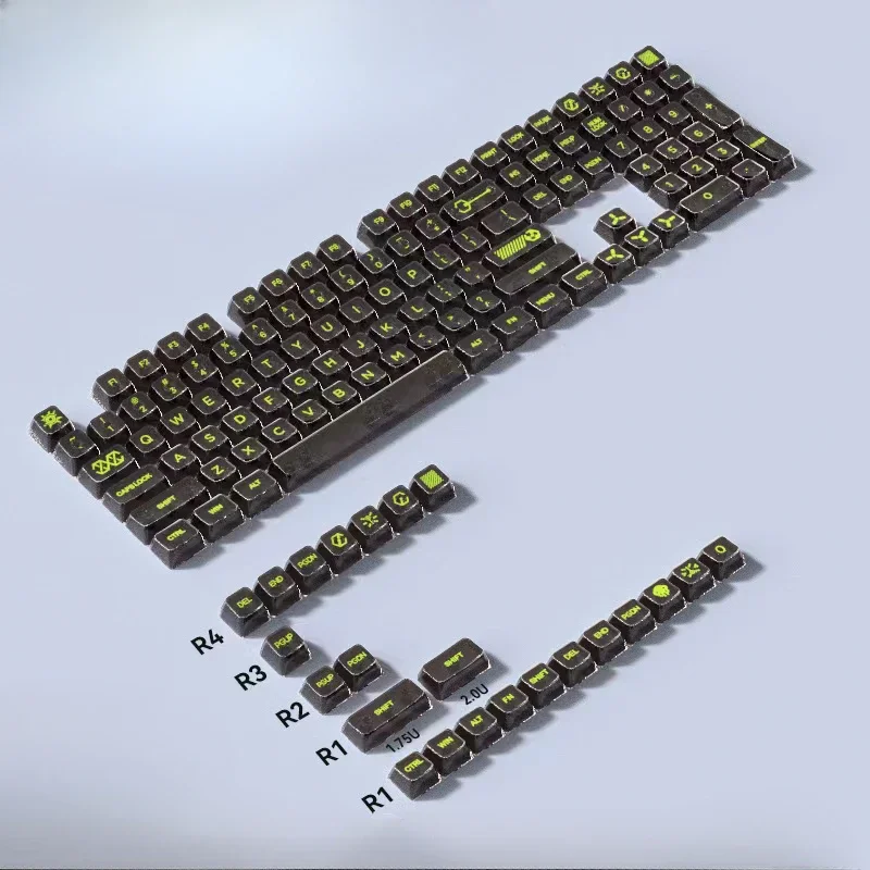 

PBT crystal transparent side transparent mechanical keyboard keycap OEM61/68/84/87/98/104/108 keys