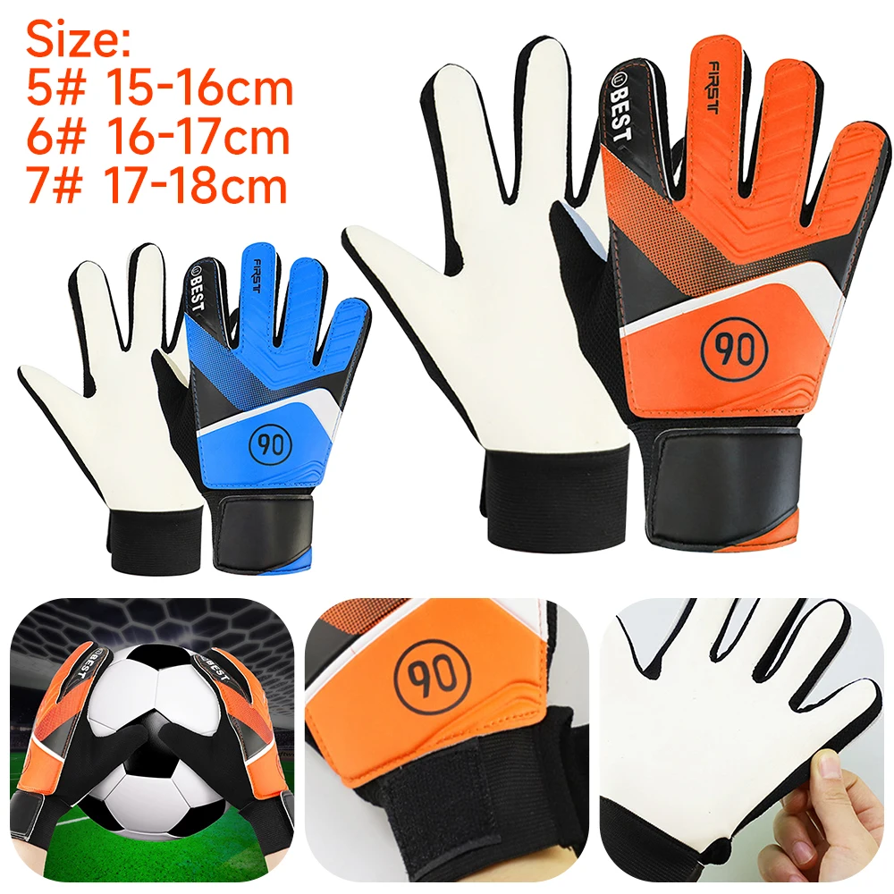 Goalkeeper Gloves Strong Grip for Soccer Goalie Goalkeeper Gloves with Size 5/6/7 Football Gloves for Kids Youth and Adult