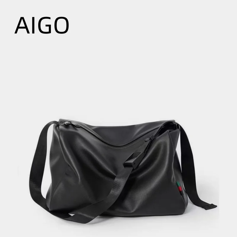 Aigo Heren Gymtassen Schoudertassen Pu Weekender Tassen Man Crossbody Tas Grote Capaciteit Mannelijke Reistas Handtassen Buidel Сумка