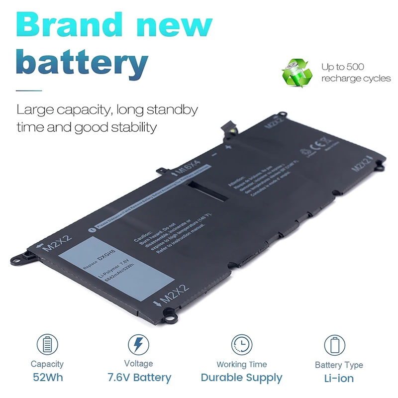 SOMI DXGH8 Laptop Battery For DELL XPS 13 9380 9370 7390 For DELL Inspiron 7390 2-in-1 7490 G8VCF H754V 0H754V P82G WITH Tools