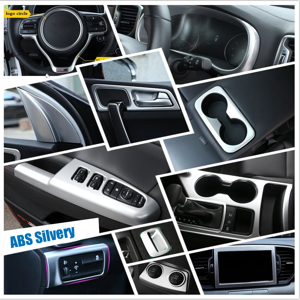 For KIA Sportage QL KX5 2016 - 2018 ABS Matte Accessories Car Reading light Window Lift Inner Door Bowl Sticker Interior Kit