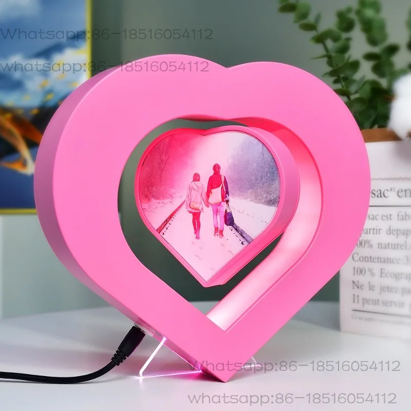 Magnetic levitation heart-shaped ornament, hollow floating ornament, handicraft, acrylic magnetic attraction