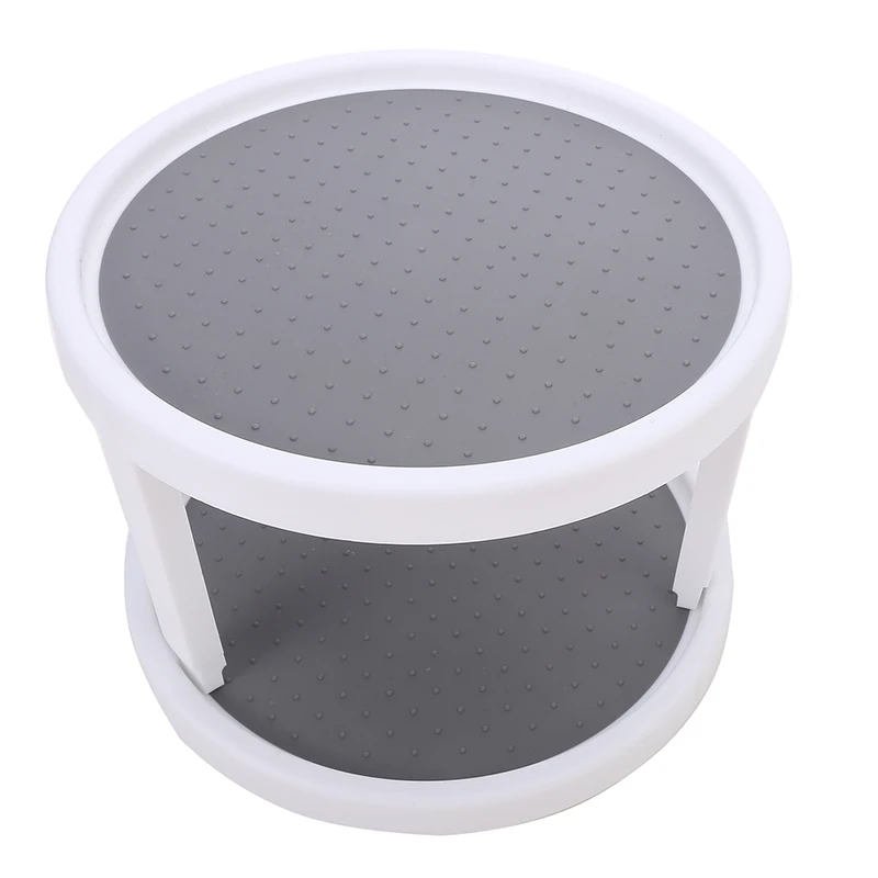 360 Degree Rotating Cabinet Organizer Kitchen Bathroom Cosmetic Turntable Storage Tray Non-Slip Spice Round Rack Plate