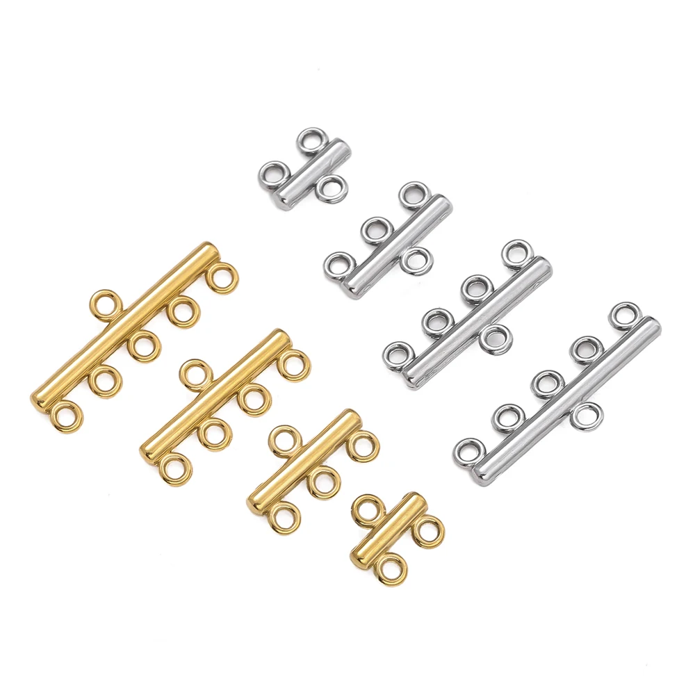 5 개/몫 스테인레스 스틸 4 크기 다중 구멍 펜 던 트 커넥터 DIY 목걸이 팔찌 쥬얼리 액세서리 만들기