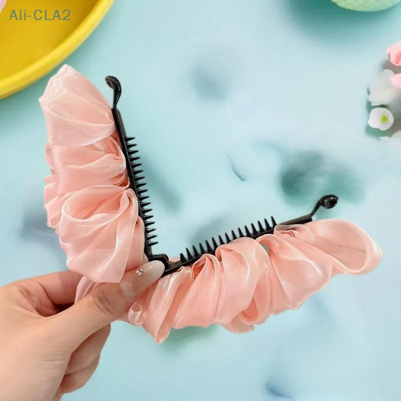 

Pleated Bow Hair Clip Girl Hair Clip Hair Clip Hair Clip Artifact Ponytail Clip High-Grade Banana Clip