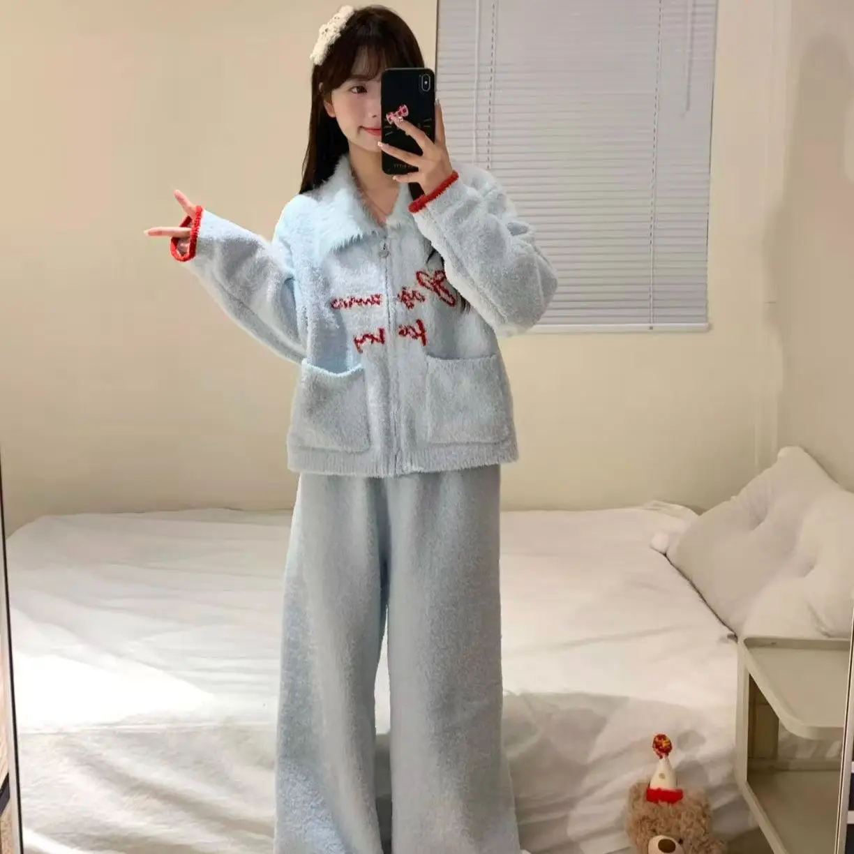 

Pjs Setwomen's Pajama Setladies' Autumn/winter Pajama Setcoral Fleece Pajamasfashionable Home Clothes, Pajamascute and Soft