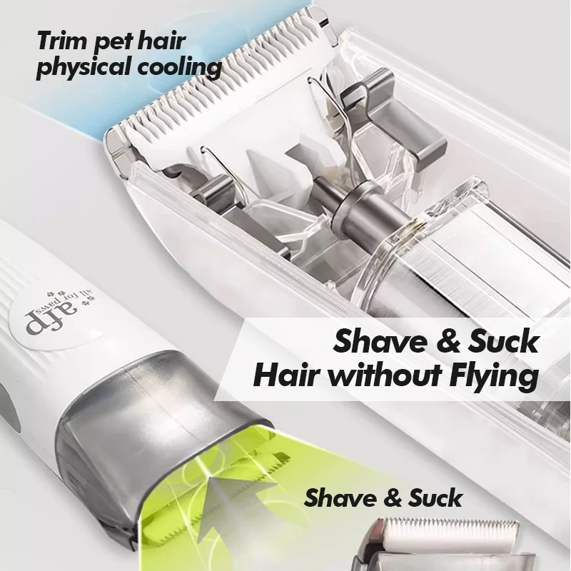 KINYU 7 In 1 Professional Cat Dog Hair Brush Trimmer Shaver Clipper Scissors Cleaner Tools Pet Grooming Kit With Vacuum Suction view 4