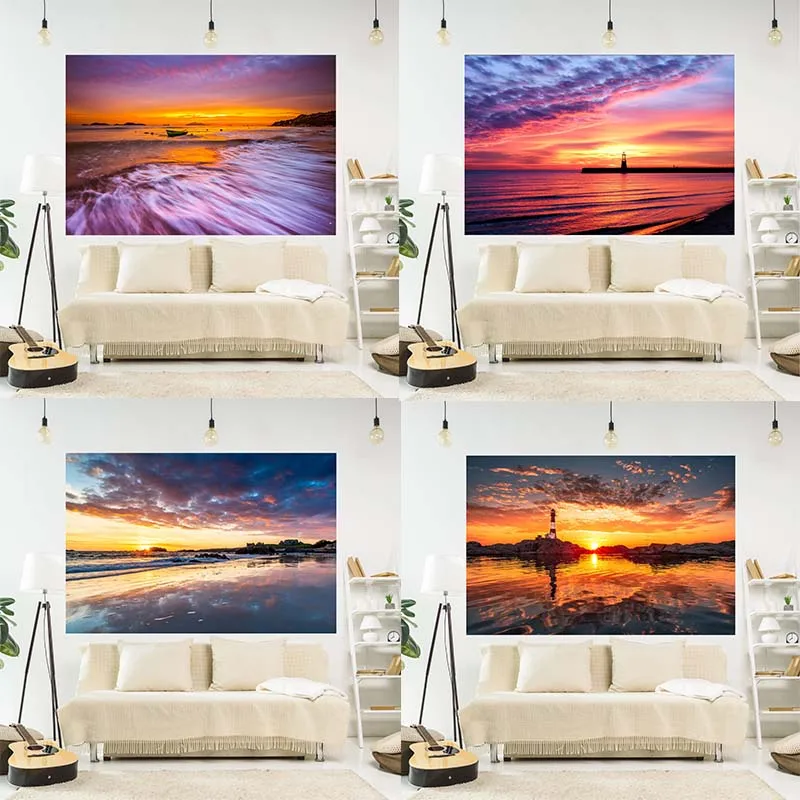 

Beach Sunset Tapestry Beautiful Scenery Bedroom Living Room Tapestry Home Wall Decoration Tapestry