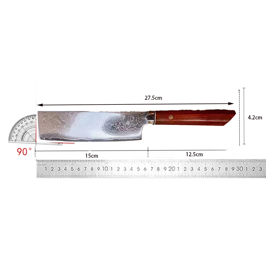 Nakiri Knife 67 Layers Damascus Steel Chefs Cleaver Sashimi Slicing Sushi 10Cr15CoMoV Kitchen Knives Cooking Tools Wood Handle