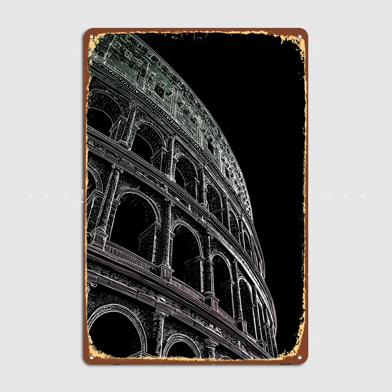 Colosseum in Rome Travel Poster Metal Sign Life Wall Custom Bedroom Indoor Home Wall Decor Posters Room Decoration
