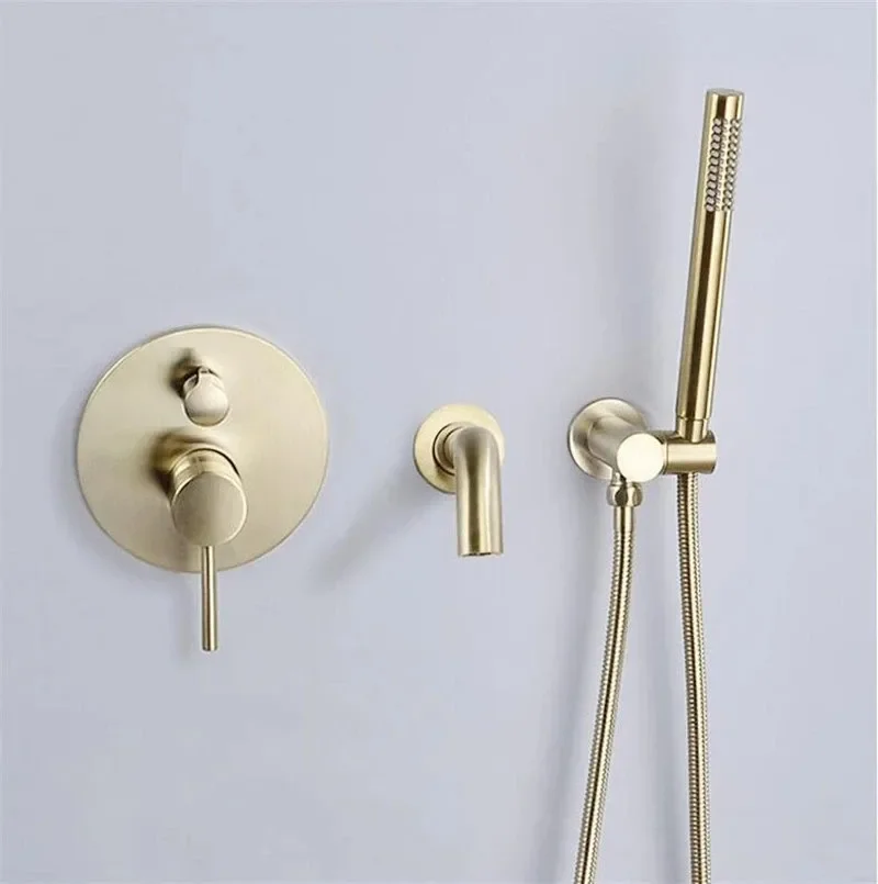 

Brushed Gold Bathroom Bathtub Mixer Set Hot and Cold Rose Gold Bath Shower Faucets Wall Mounted Faucet Set