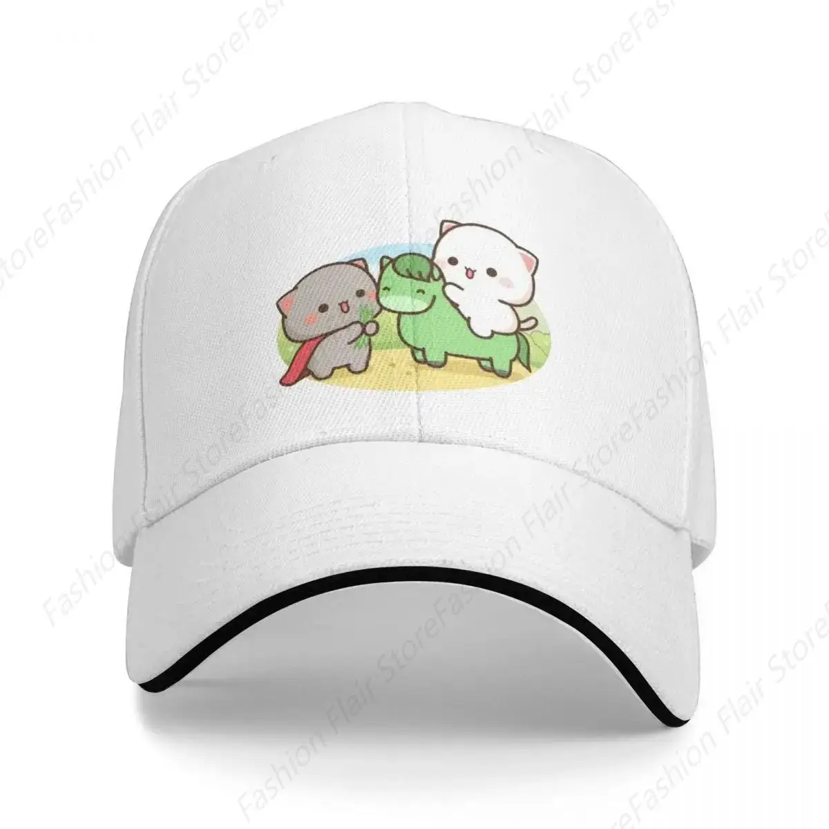 mochi Mochi Peach Cat cartoon Baseball Cap Rave Sunscreen |-F-| Golf Hat For Women Men's