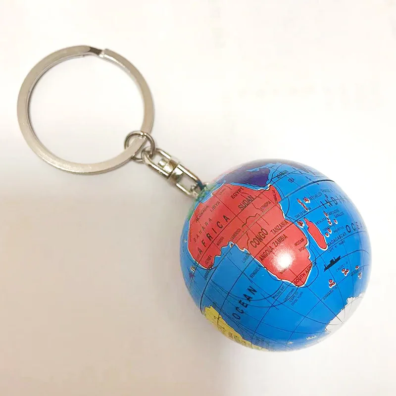 Llavero colgante con forma de globo terráqueo y mundo para niños, Mini Mapa, llavero colgante con forma de Planeta, anillo, bolso de mano, juego a granel