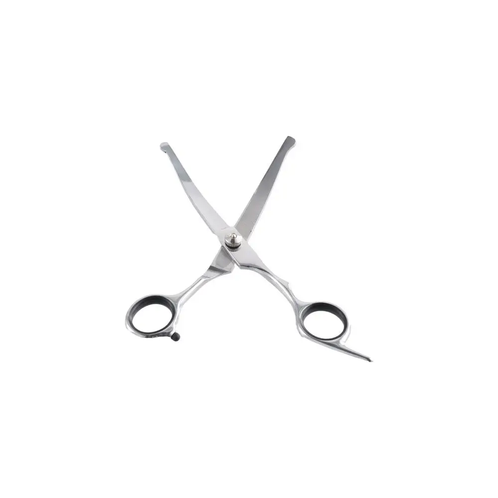 

With Safety Round Tips Pet Grooming Shears Stainless Steel Silver Dog Hair Cutting Shears Pet Hairdressing Curve Scissors