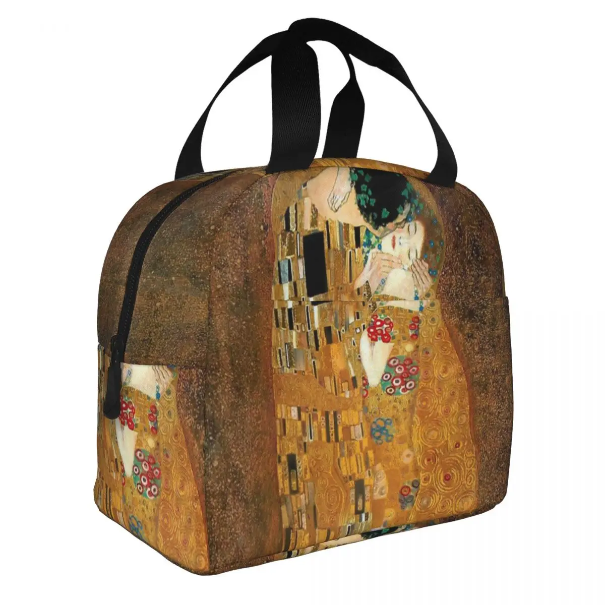 Klimt Kiss Insulated Lunch Bag Gustav Klimt Freyas Art Meal Container Thermal Bag Tote Lunch Box School Picnic Food Storage Bags