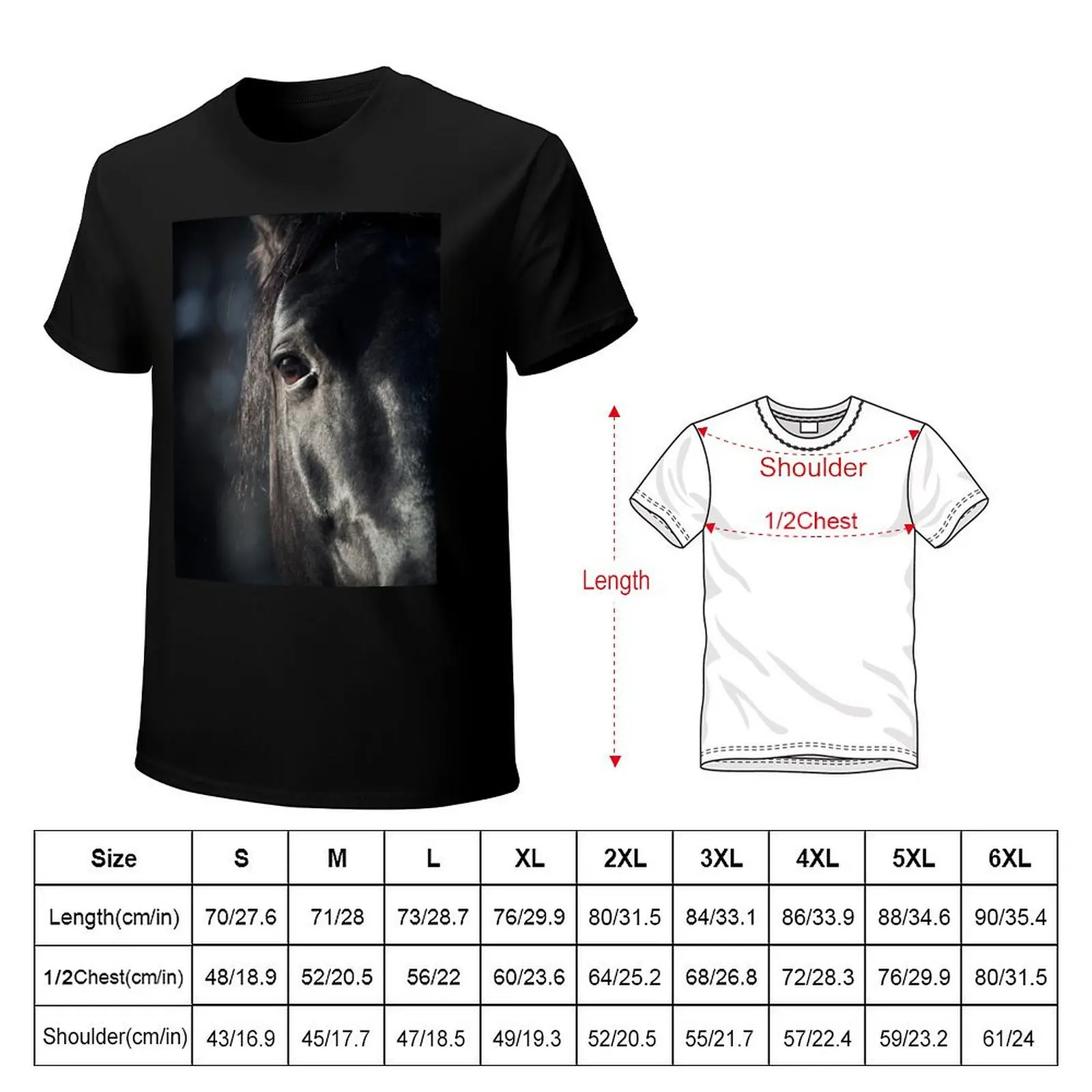 Black Stallion Horse T-Shirt Comfortable Daily Wear Tee