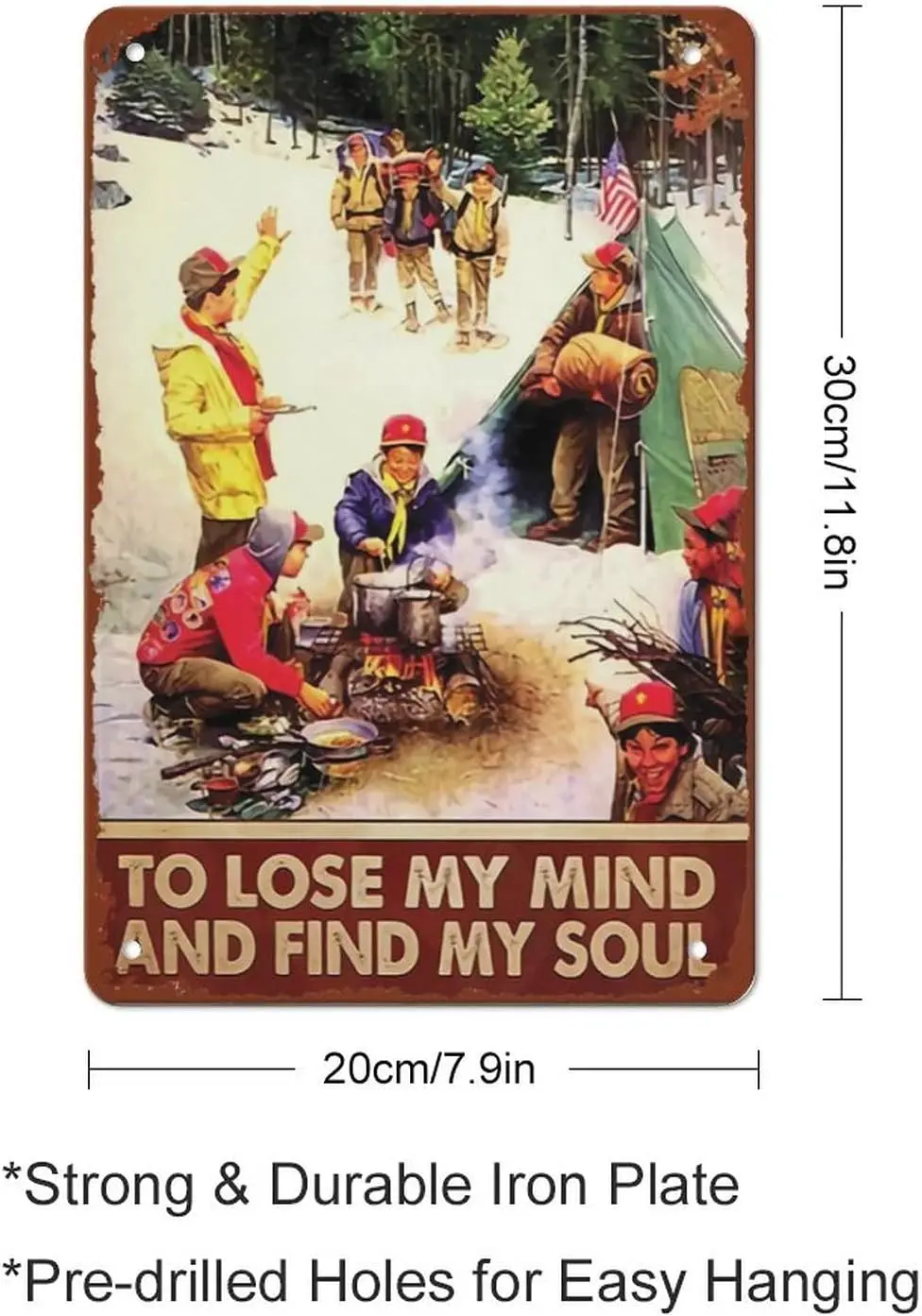 Metal Tin Sign Boy Scout And Into The Forest I Go To Lose My Mind And Find My Soul Retro Tin Hippie Girl Poster Vintage Sign for