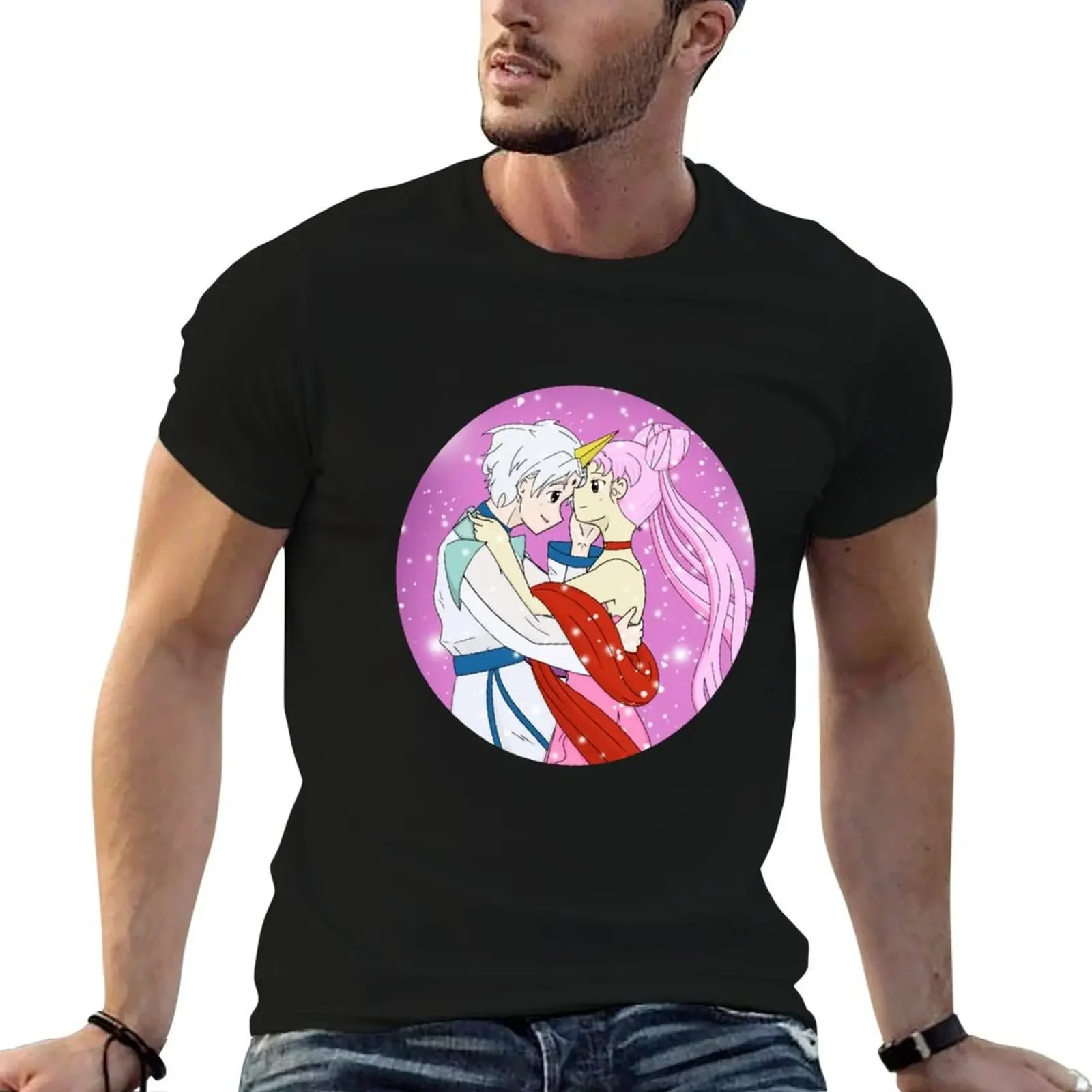 Chibiusa x Helios Circle T-Shirt blue lock street wear fashion shirts mens graphic t-shirts big and tall