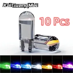 10PCS W5W LED T10 Car Light COB Glass Housing Auto Automobiles Wedge License Plate Lamp Interior Dome Reading Light t10 DRL Bulb
