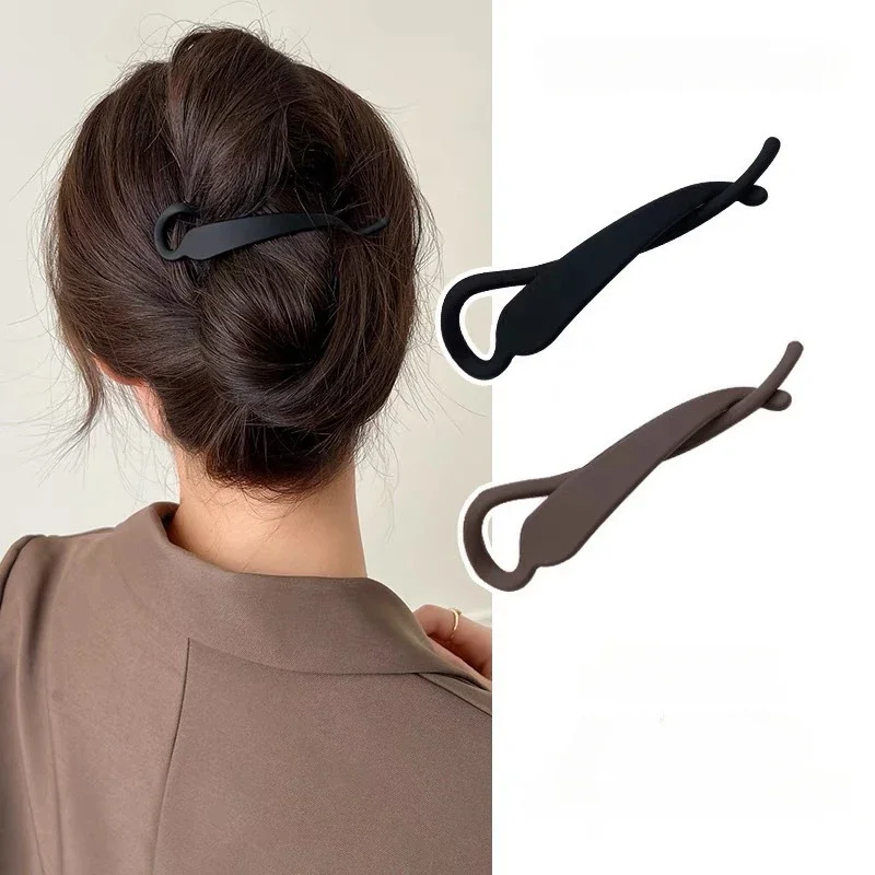 Frosted Matte Banana Clip Korean Simple Hair Clip Resin Acrylic Hairpin Ponytail Barrettes Hair Claw Casual All-match Headdress