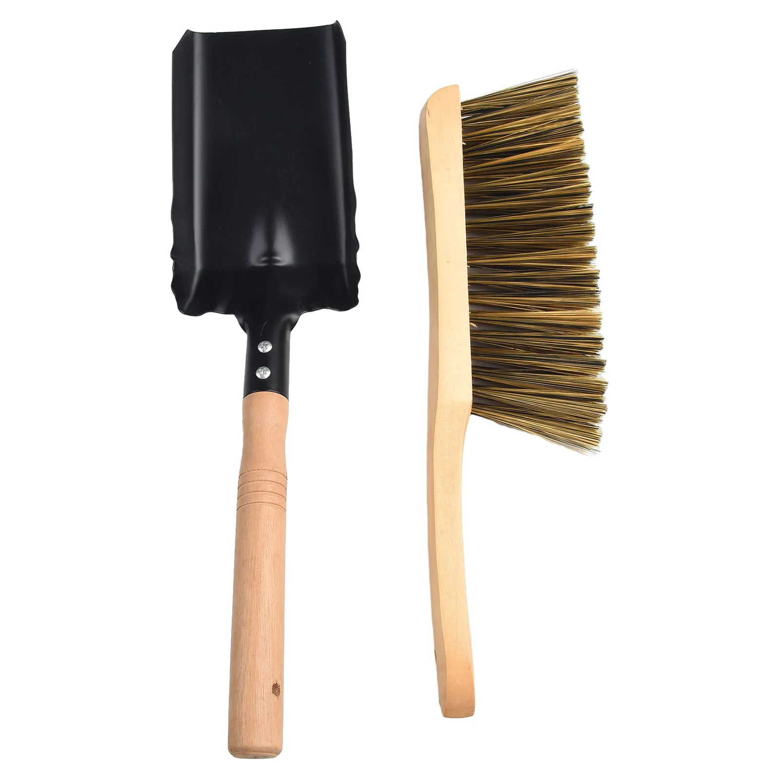 Wooden Handle Shovel Wooden Handle Brush Premium Fireplace Cleaning Set Wooden Shovel Stove Brush and Ash Shovel Kit