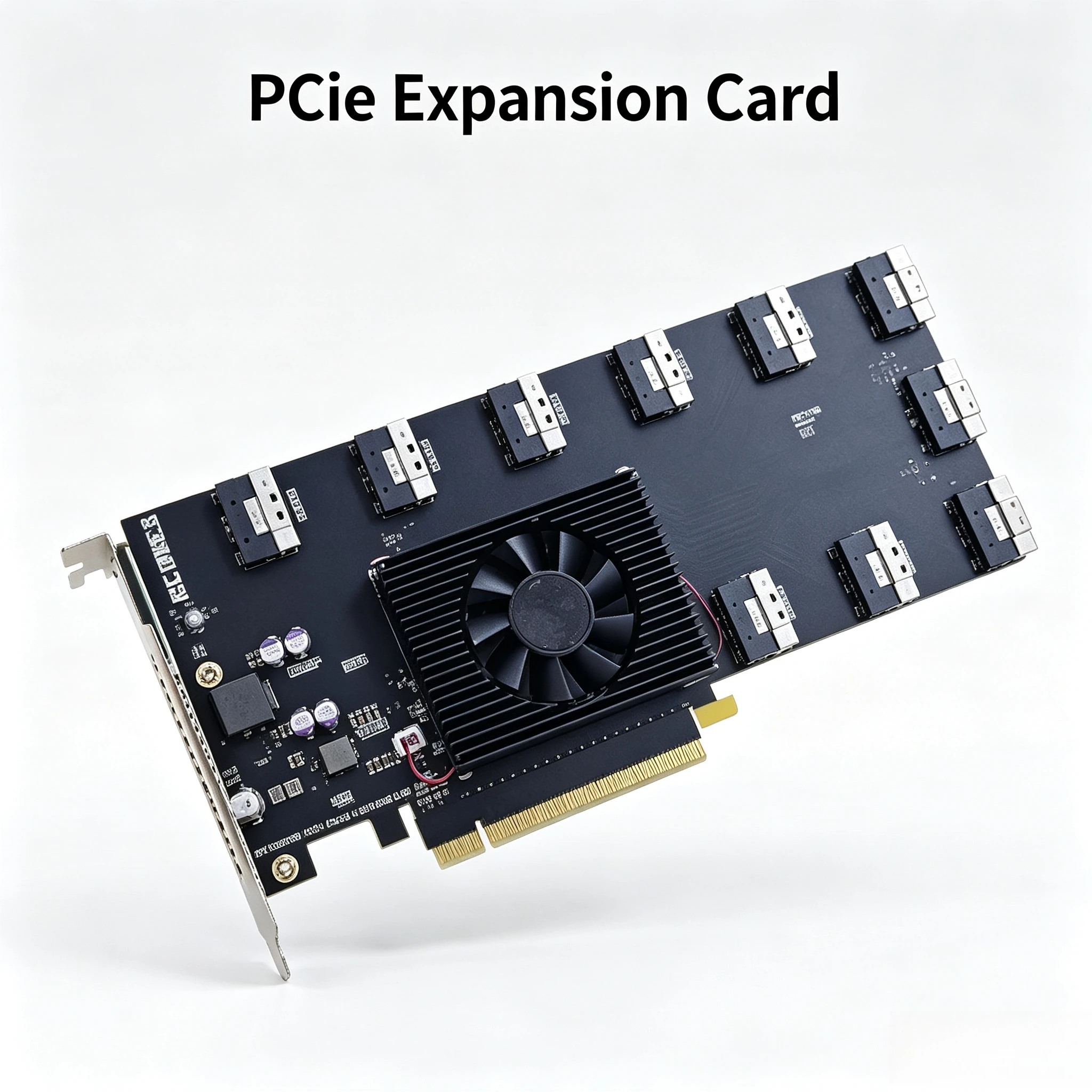 PCIe 4.0 Switch Expansion Card with 10 Ports SFF-8654 8i Interface, U.2 NVMe SSD & AI GPU Multi-Device Expansion Adapter Card