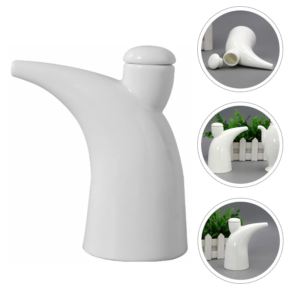 

1Pcs Bone China Ceramic Vinegar Bottle White High Temperature Resistant Soy Sauce Cruet Kitchen Seasoning Storage Bottle