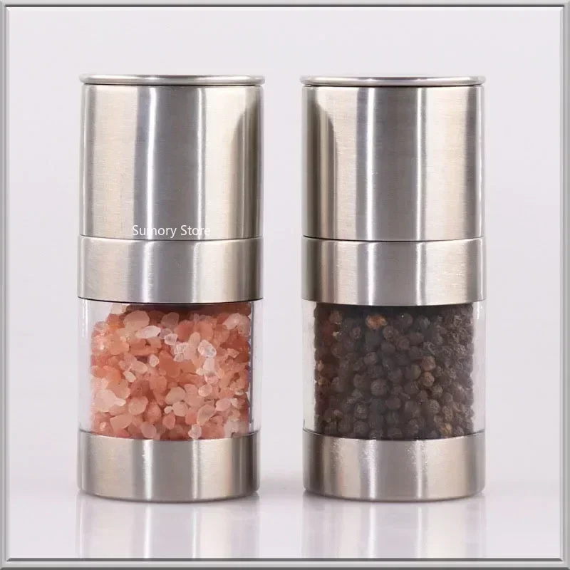 Manual Salt Pepper Grinder Stainless Steel Portable Mini Mill Grinder For Herb Pepper Spice Rose Salt Kitchen Grinding Gadgets