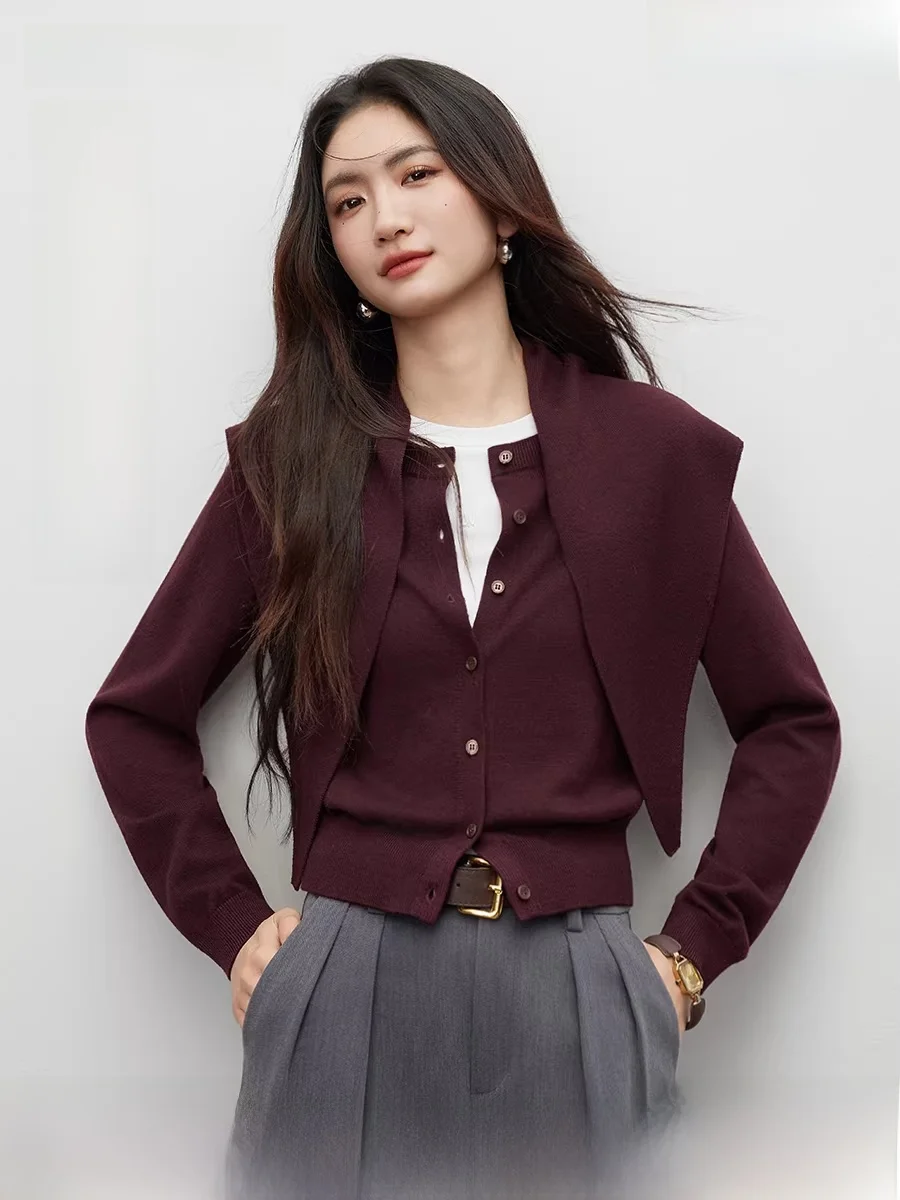 エレガントで多用途なレディースショルダーショール三角スカーフ-2026年春ファッションアクセサリー韓国スタイル装飾ピュアカラー