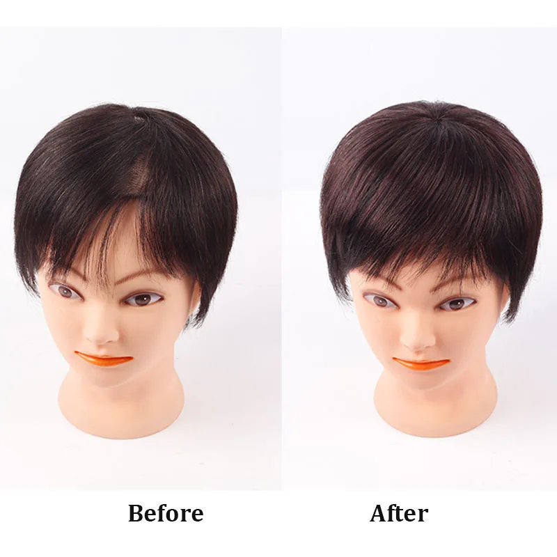 여성용 리얼 헤어 탑 헤어 패치 흰머리 커버용 헤어피스 볼륨 증가 인비저블 인모 패치 합성