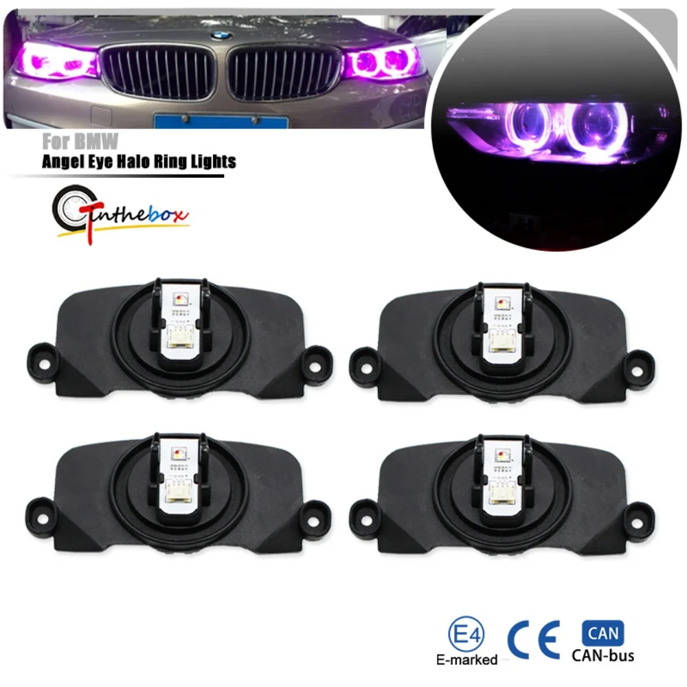 

Gtinthebox Multi-Color RGBW LED Headlight Angel Eyes Ambient Lighting Assembly For BMW F30 F31 F34 F35 3 series 320i 328i 330i