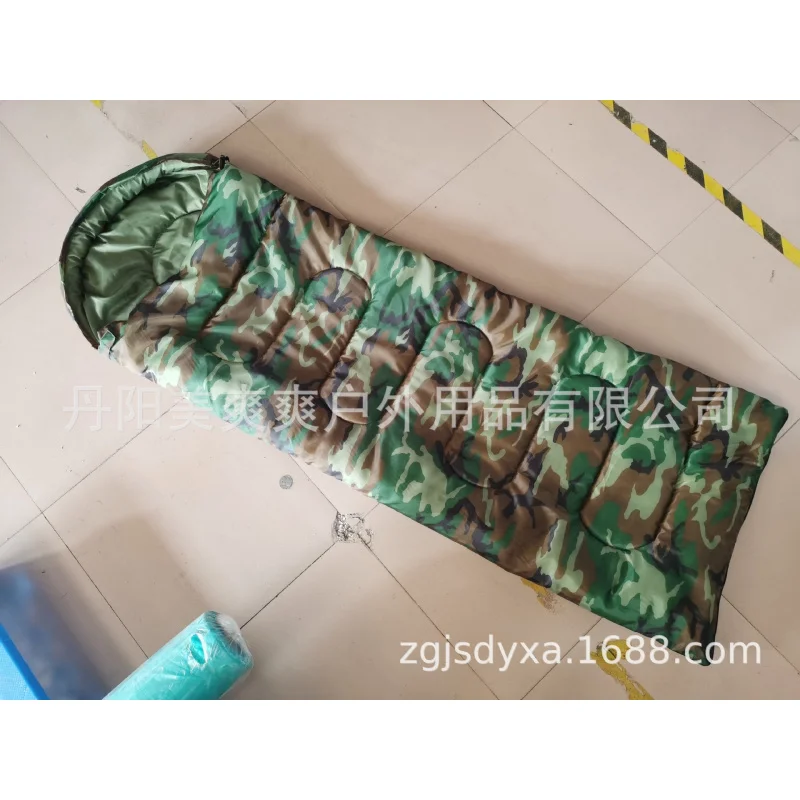 Printed Envelope with Cap 2400gWinter Winter Thickened Outdoor Camping Indoor Adult Lunch Break Camouflage Sleeping Bag