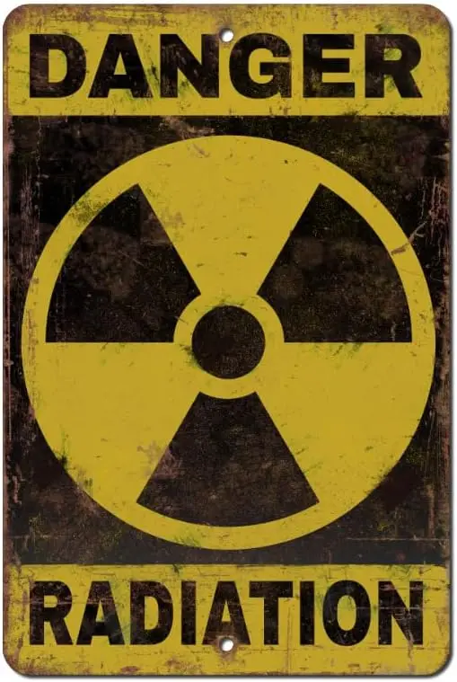 k1,Metal Warning Sign Radiation Symbol Retro Gift es-aluminum