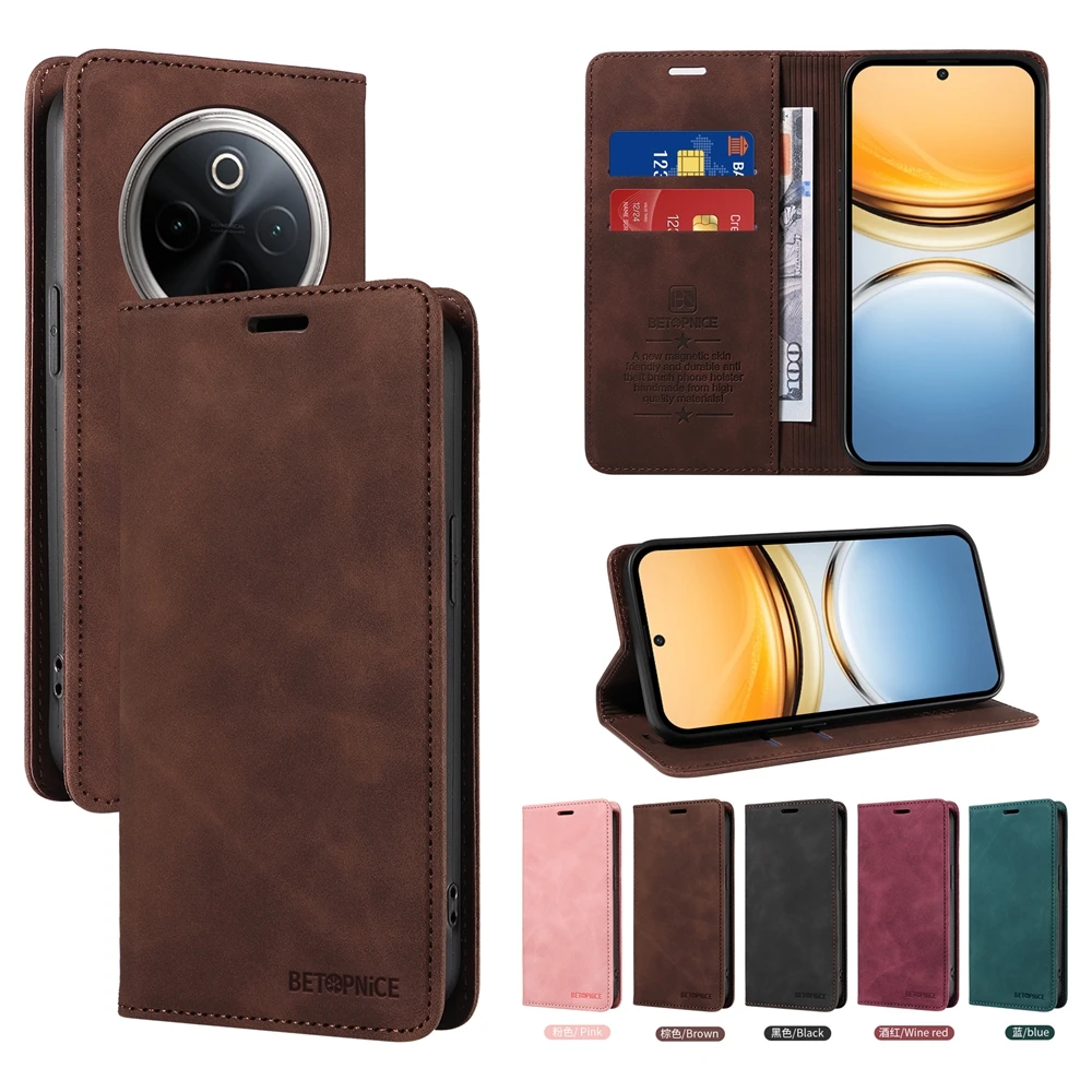 Funda de cuero con bloqueo RFID para VIVO X200 Y500 Y400 Y300 Y100 V60 V50 V40 E Y50 Y38 Y31 Y29 Y78 S20 Y39 Y19S Pro Mini Lite 4G 5G