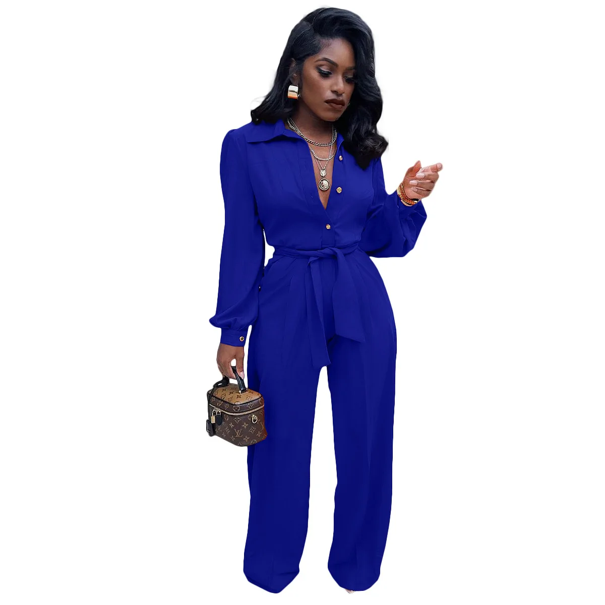 European and American women\'s autumn new leisure fashion long sleeved Jumpsuit Jumpsuit overalls rompers womens jumpsuit