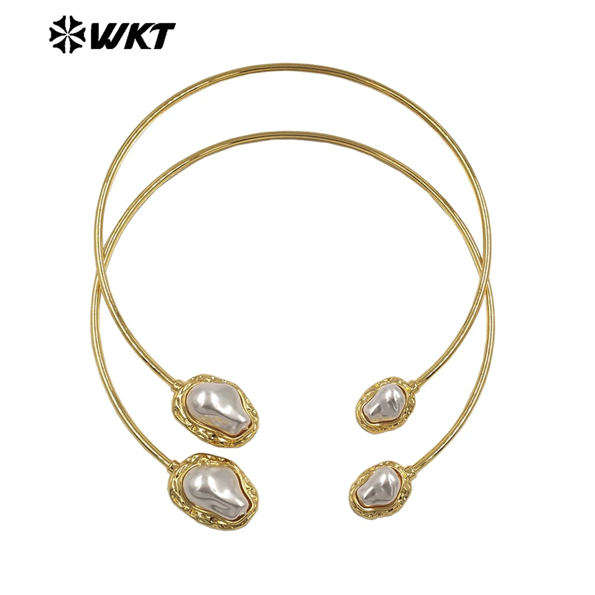 

WT-JN362 Простое роскошное ожерелье-чокер из искусственного жемчуга, устойчивое к потускнению, позолоченное женское колье-колье, как женские аксессуары для вечеринок