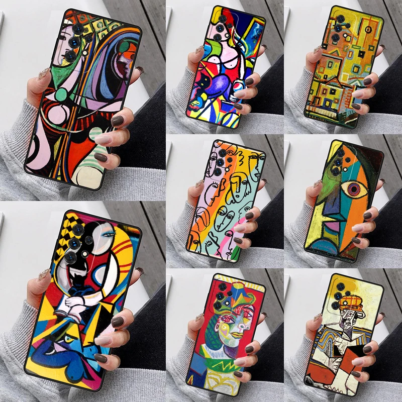 Picasso Abstract Art Phone Case For Samsung Galaxy S23 S21 S20 FE S24 S22 Ultra Note20 S10 S9 S8 Plus A40 A52 A12 A13 A53