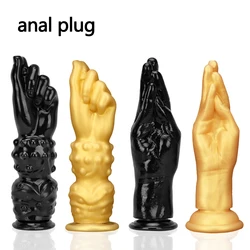 Giant Simulation Fist Dildo Anal Plug Female Male Gay Hand Touching G-spot Vaginal Anal Dilator Sucker Sex Toy