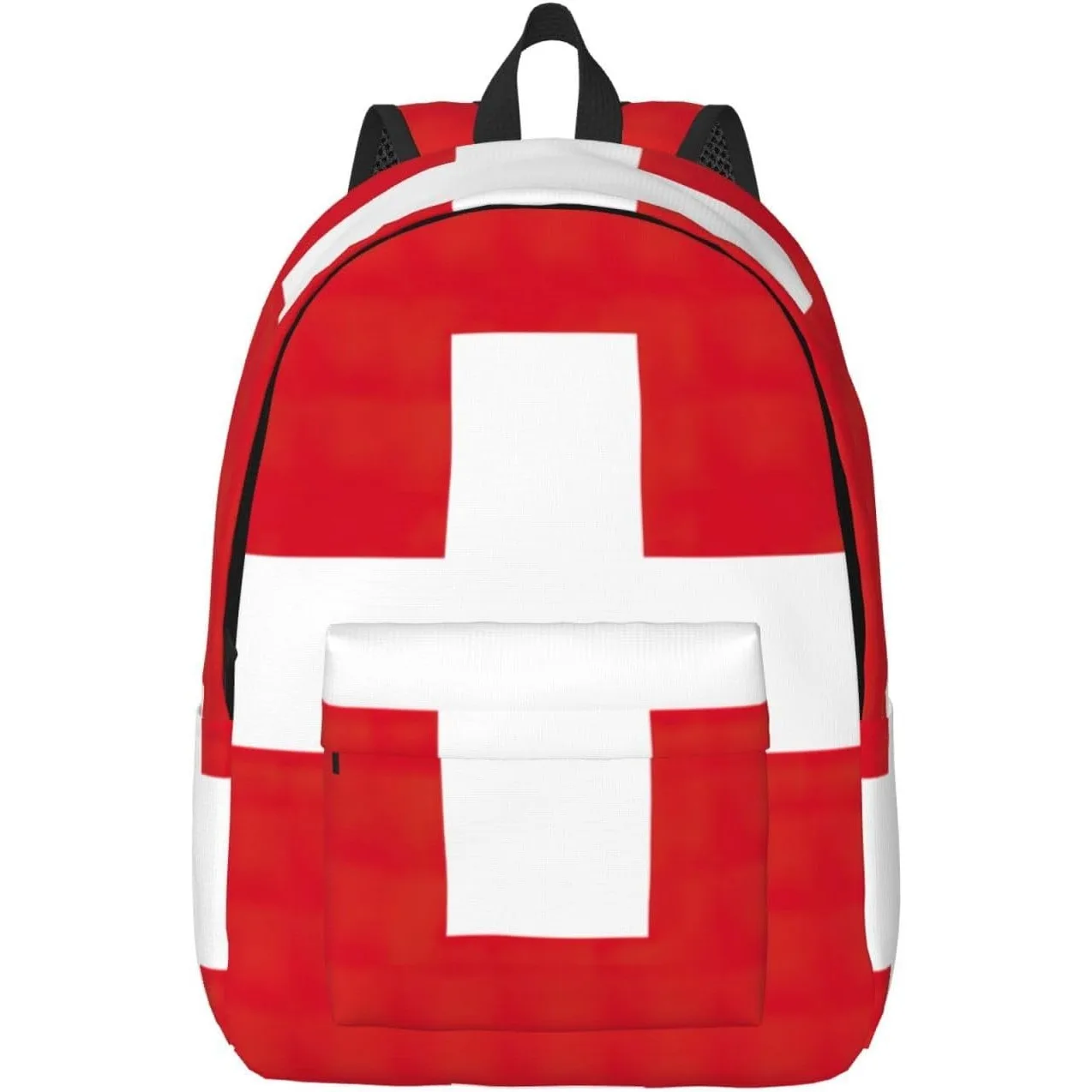 

Рюкзак для ноутбука с принтом швейцарского флага для женщин, дорожная парусиновая сумка для книг для мужчин, уличная мода, повседневный рюкзак