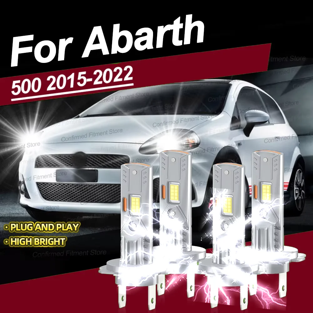 

2/4Pcs Upgrade CSP Chip Auto Lamp LED Headlight High Low Beam H7 6000K Super Bright For Abarth 500 2015-2022 Plug And Play
