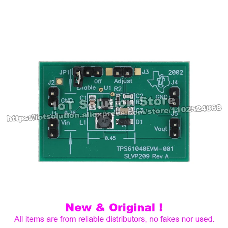 TPS61040EVM-001 TPS61040 Boost Converter Evaluation Module for LCD Supply, 18V/20mA