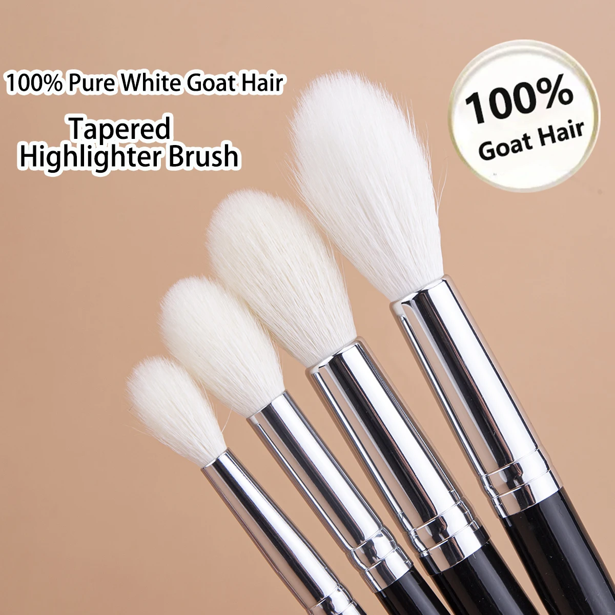 

Makeup Highlighter Brush 100% Goat Hair Tapered Highlighter Brush Face Setting Powder Contour Highlighter Sculpting Makeup Tool