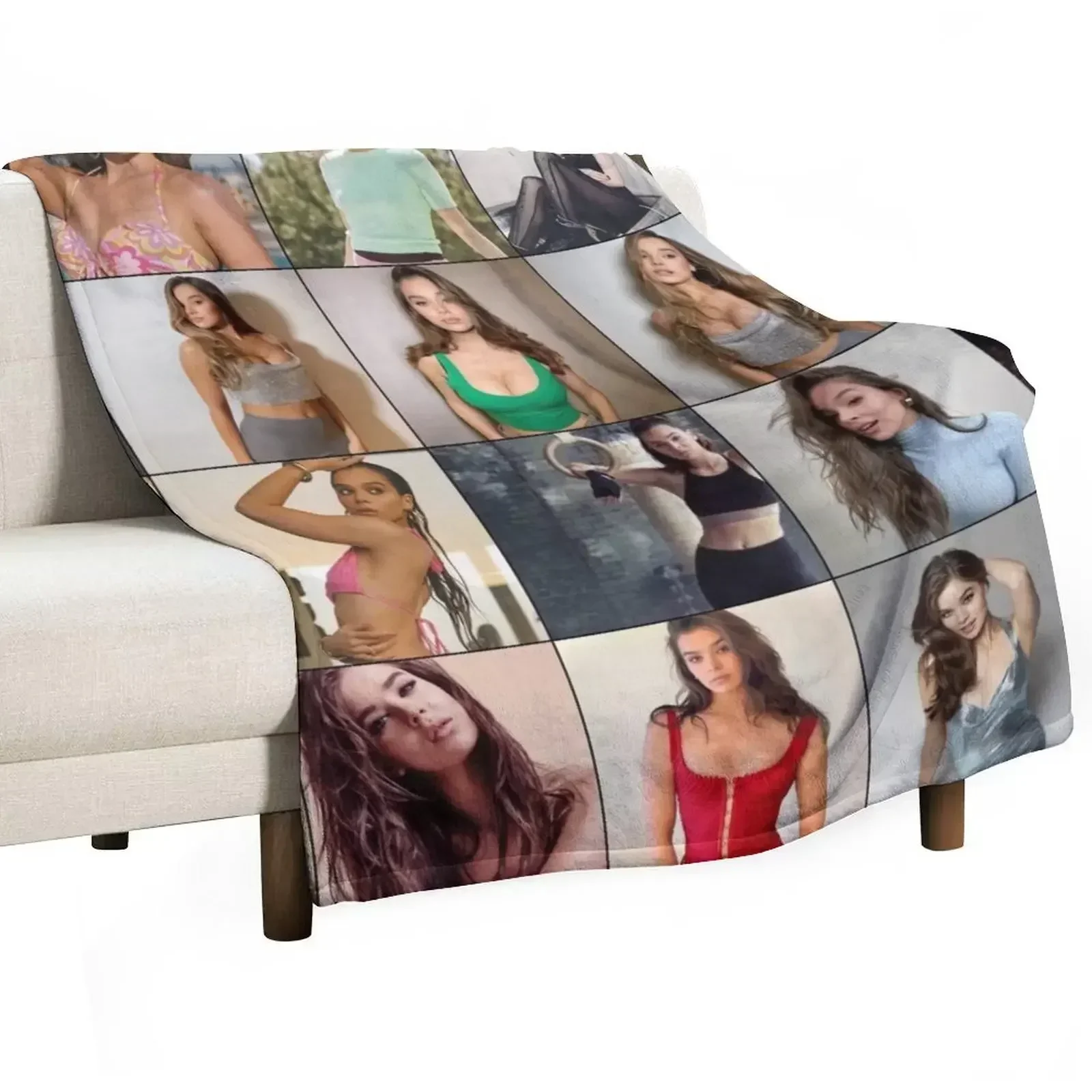 Hailee Steinfeld Photo Collage Throw Blanket for sofa Furry Cute Tourist Blankets