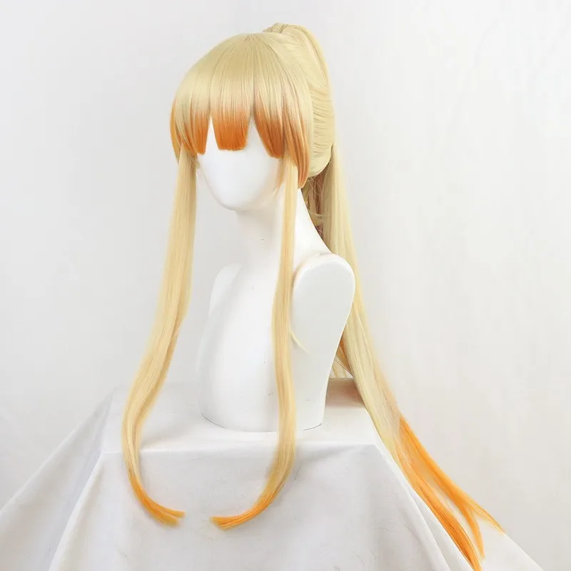 Demon Slayer Adult My Wife Zenitsu Cosplay Wig, Female Version with Snap Clips & White Bow