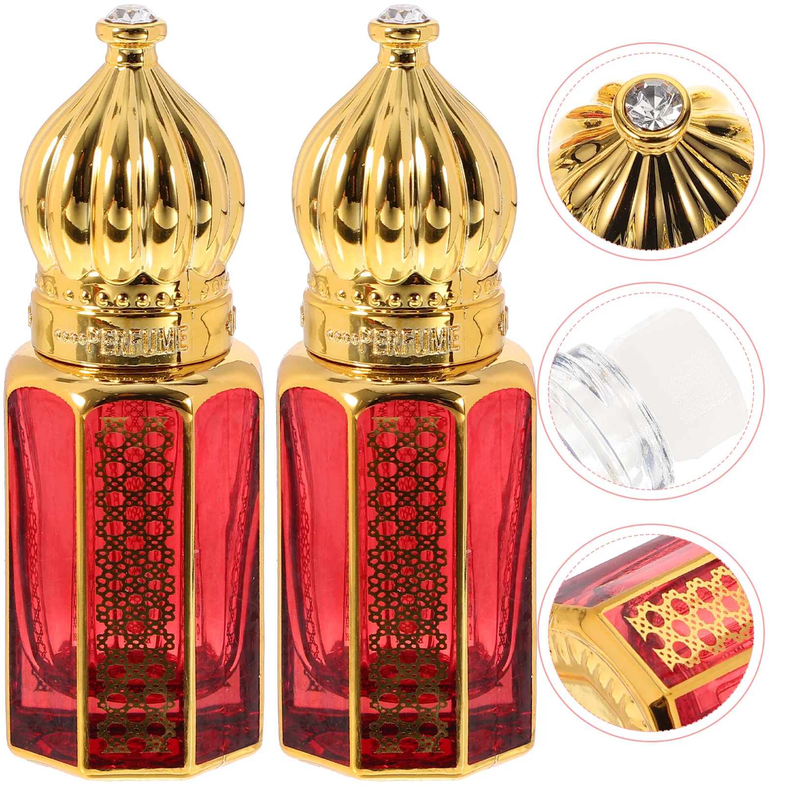 

2Pcs Essential Oil Roller Bottles Glass Leakproof Refillable Travel Perfume Container Compact Portable Bottle Roller Bottles