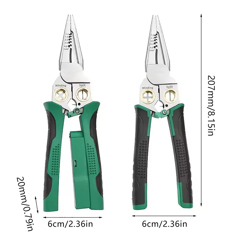 1PCS Multifunction 8 In 1 Wire Stripping Pliers Electrician Cable Stripper Cutting Splitting Repair Hand Tools Pliers