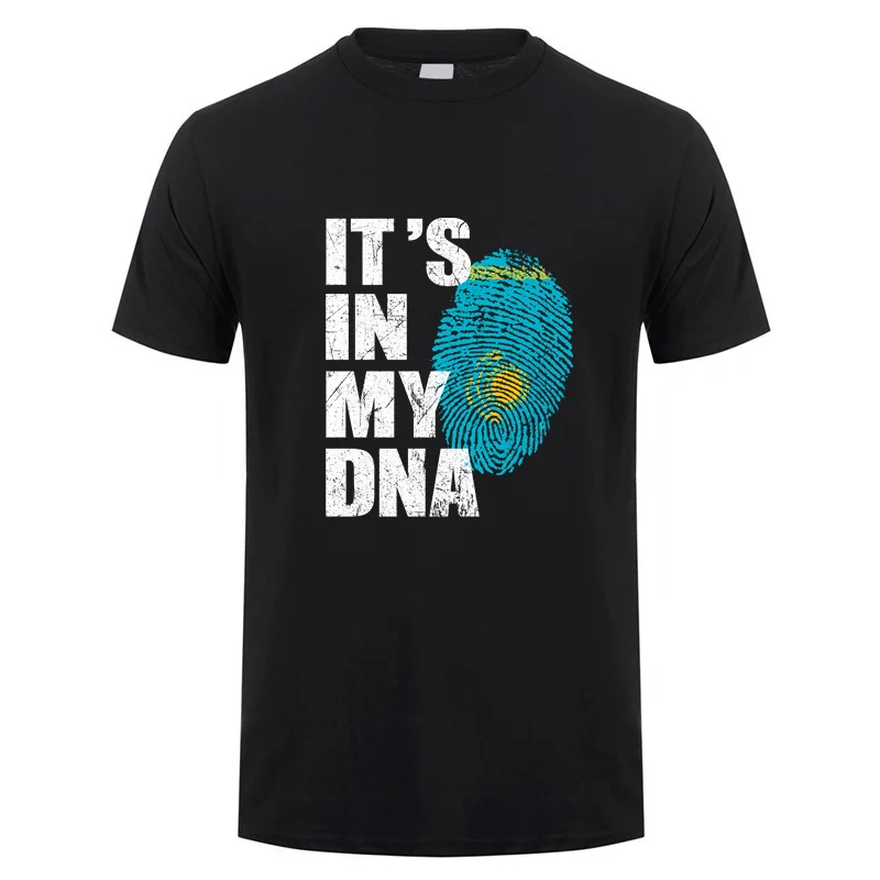 It's In My DNA Kazakhstan Flag T Shirts Summer Graphic Streetwear Short Sleeve Birthday Gifts T-shirt Mens Clothing DY-087