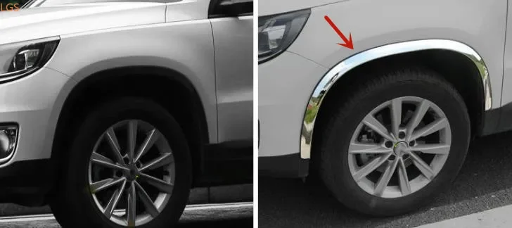 For Volkswagen Tiguan 2010-2017 High-quality stainless steel Wheel eyebrow Decorative strip Anti-scratch protection Car styling