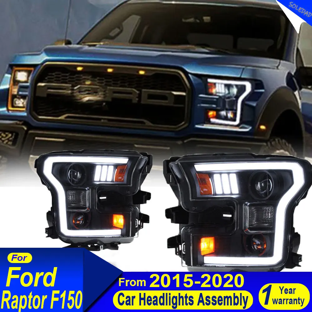 Car Head Lamp for Ford Raptor F-150 LED Headlight 2015-2020 Headlights F150 DRL Turn Signal High Beam Angel Eye Projector Lens