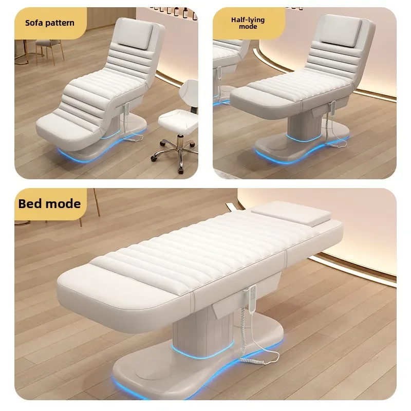 سرير تجميل كهربائي، سرير تدليك وعلاج، سرير رفع وتطريز متعدد الوظائف، سرير قابل للطي من اللاتكس لصالونات التجميل